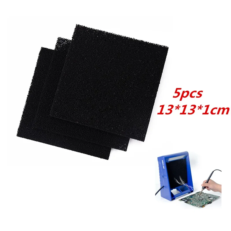 

5Pcs High Density Activated Carbon Foam 130*130*10mm Filter Solder Smoke Absorber ESD Fume Extractor for Air Filtration Tools