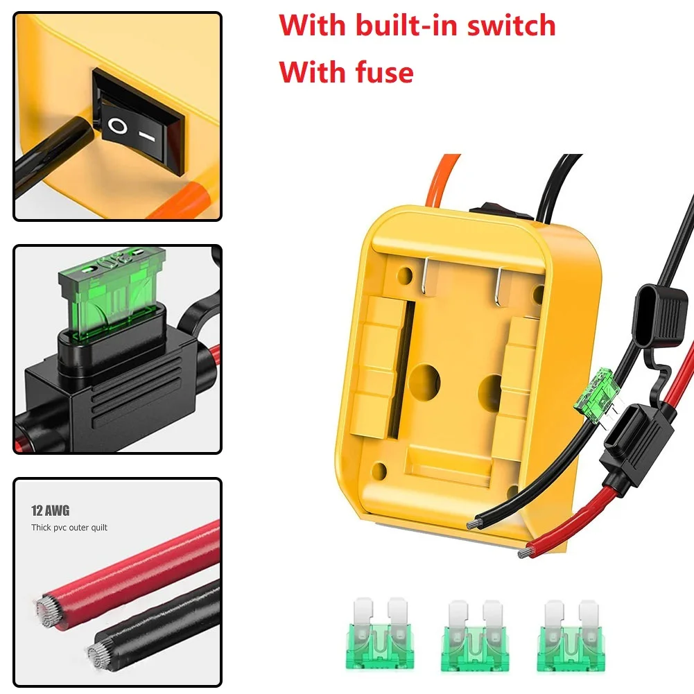 

For Dewalt 18V/20V Max Battery Adapter With Fuse To Dock Power Connector DCB205 Parkside Tools Battery Tester Battery Monitor