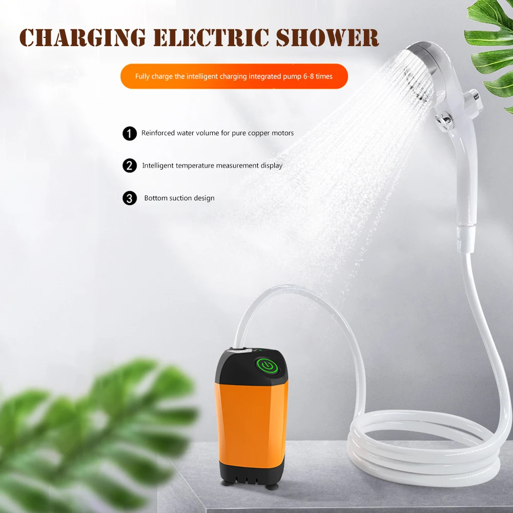 Electric Shower Pump Portable Hiking Camping Shower IPX7 Waterproof Easy To Use for Backpacking Travel Beach Pet shower pump