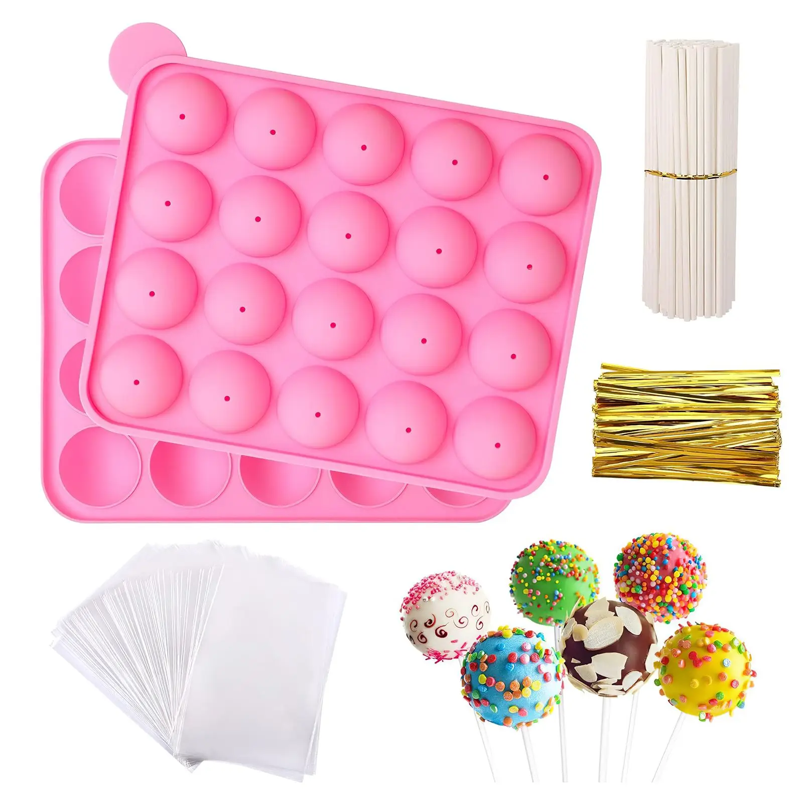

20 Hole Silicone Lollipop Mold DIY Chocolate Ice Ball Cake Molds Reusable Moulds Baked Dessert Non-Stick Mould Kitchen Tools