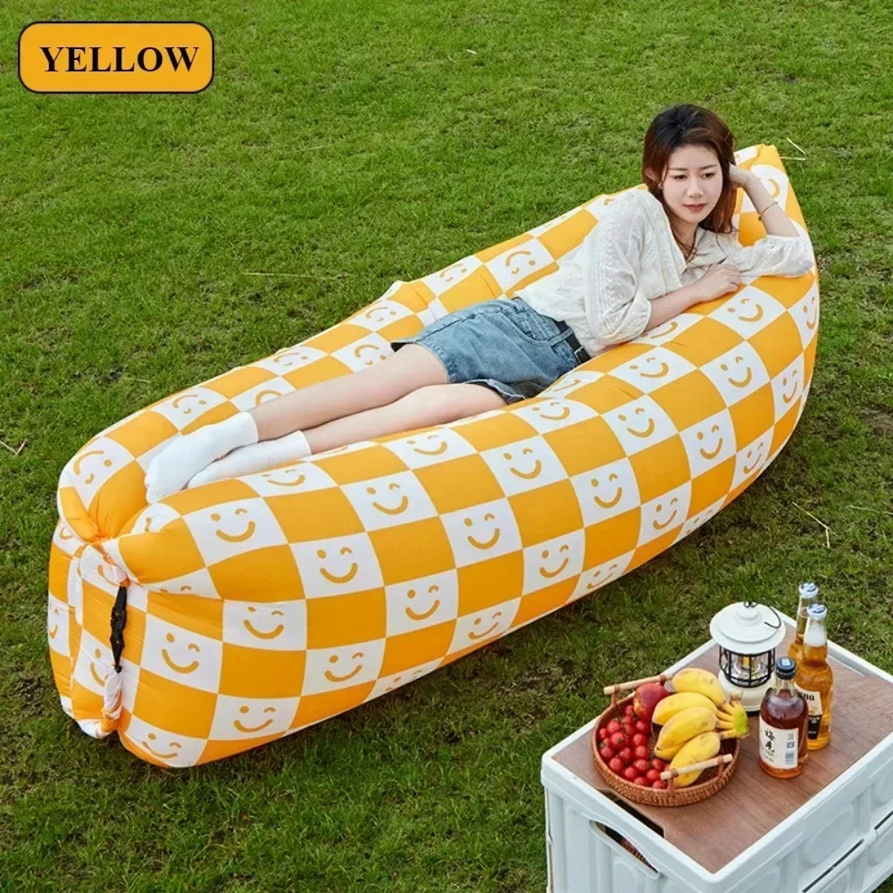 Inflatable Sofa with Pillow Portable Outdoor Picnic Outing Lazy People Inflatable Sofas High Load-bearing Sofa Inchable Camping