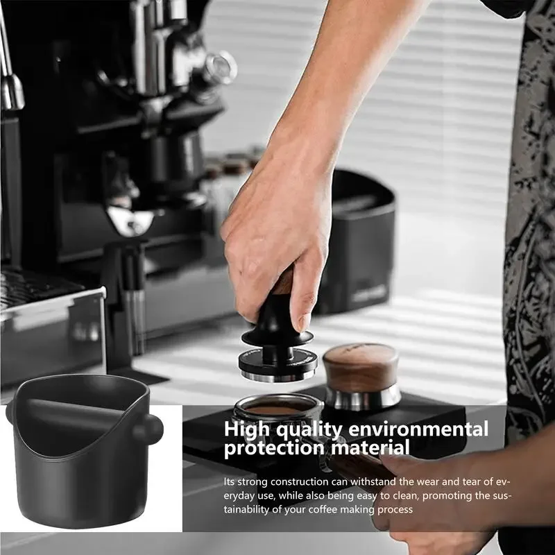 Coffee Powder Box Black Coffee Slag Bucket with Deep Bowl Dump Bin Detachable Knock Bar Coffee Machine Grind Trash Bin