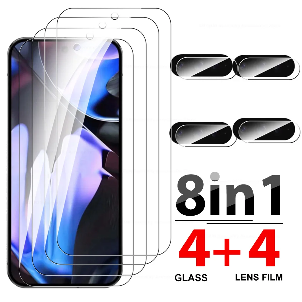 Premium 8-in-1 Tempered Glass Screen and Camera Protector Set