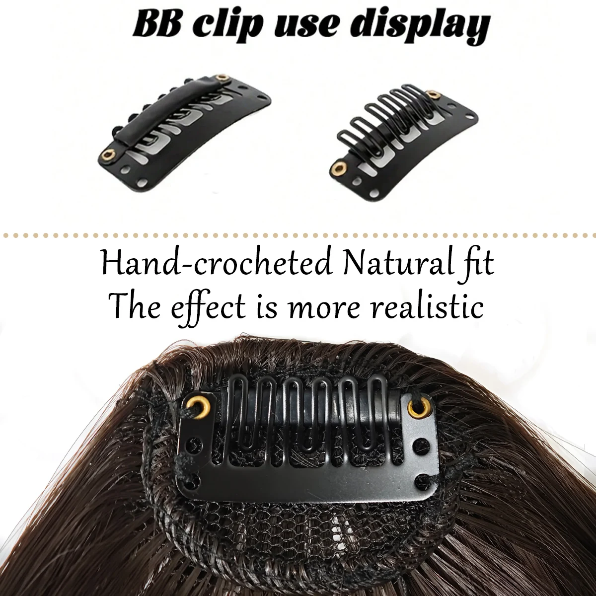 Synthetic  Clip In Fringe Bangs Short Straight Black Air bangs Hair Extension Hair  For Women False Bang Hairpiece