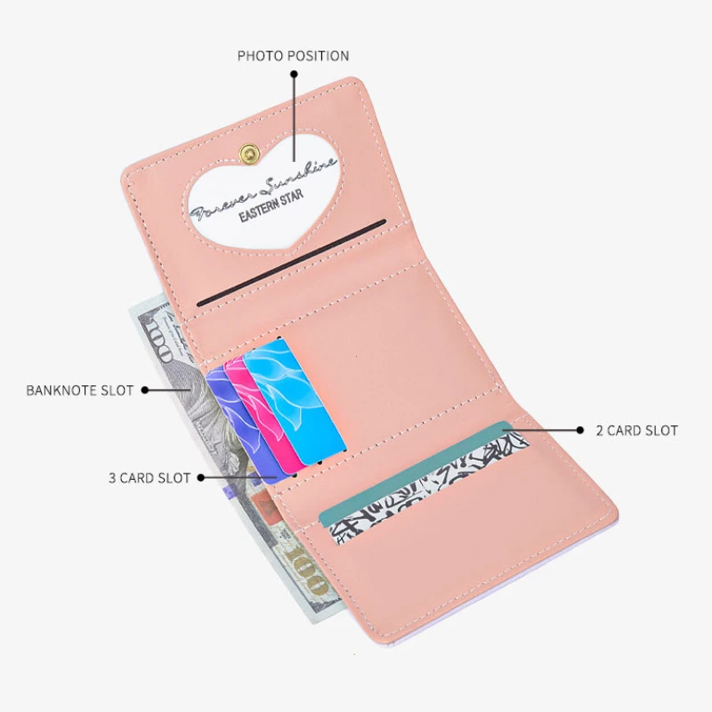 1 Pcs Cute PU Leather Coin Purse Cartoon Waterproof Card Wallets Credit Card Holoder Students Change Money Organizers Gift Bag 4
