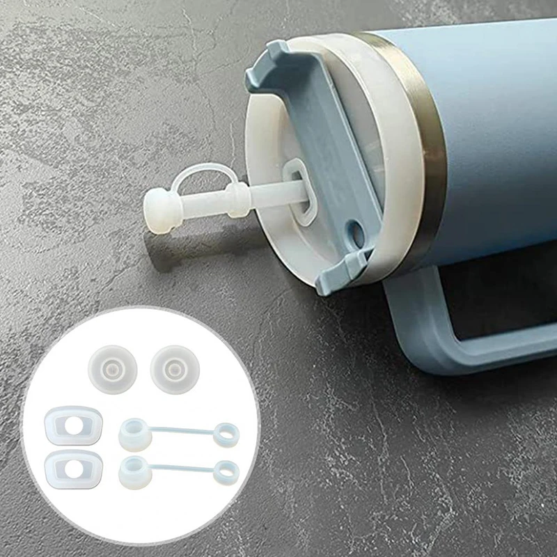 Description Picture 2 of item1Set Straw Cover Spill Stopper Compatible With Stanley Cup 40OZ 30OZ Quencher 1.0 Leak Stopper For Stanley Tumbler Accessories