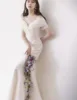 2022 New Design Ivory Wedding Dress  Off-Shoulder Customized Short Sleeves 웨딩드레스 Organza Backless Korean Mermaid Bridal Gowns 3