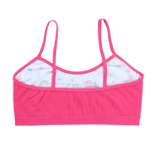 십대 소녀용 면 탱크 탑, 만화 모델, 어린이 싱글렛, 아기 브래지어, 언더셔츠, 한 몫당 4 PCs 4