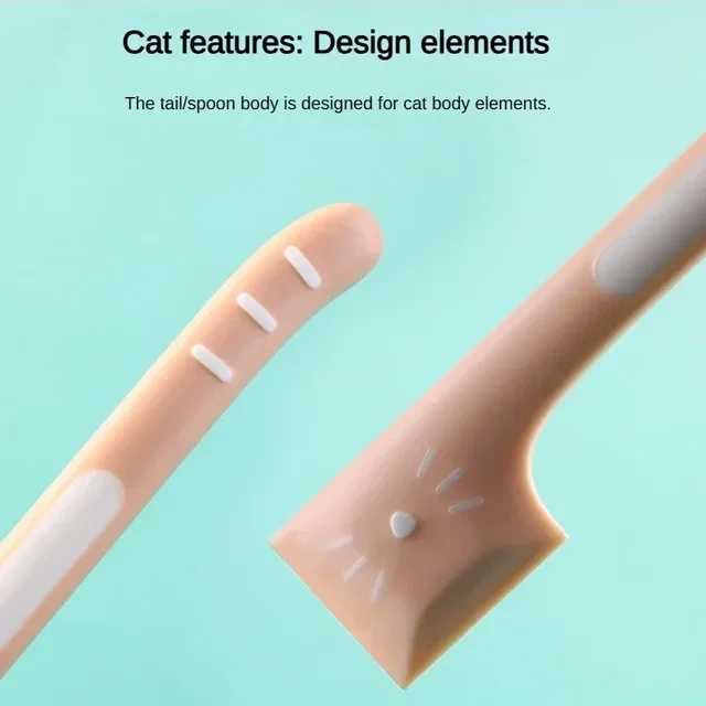 Cat Can Spoon Pet Feeding Stirring Spoon Cat Food Scraper Tools Canned Wet Food Clean Long Handle Right Angle Design Pet Spoon 5