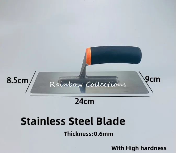 24*9cm Thick0.6mm Stainless steel construction stainless steel trowel batch knife mud trowel Diatom mud polishing