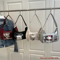 Y2K mignon nœud Ita sac fille Transparent sac de messager femmes mode épaule sac à bandoulière Ladys bricolage Badge sac fourre-tout Lolita sac à main 4