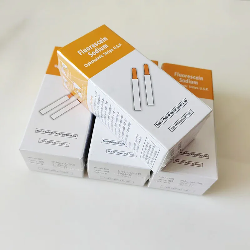 100 Pcs/box India Fluorescein Sodium Eye Test Strip Fluorescent Test Strip Consumables