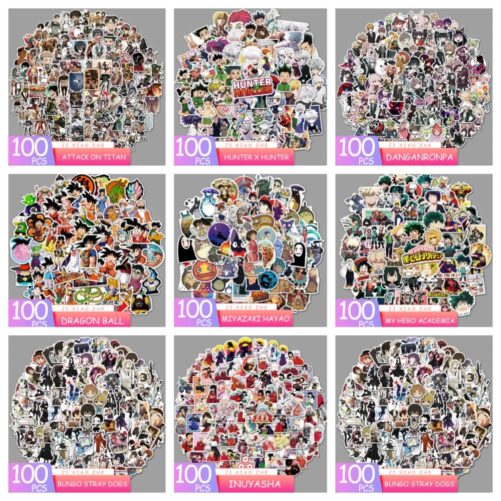 100pcs Anime Stickers Waterproof