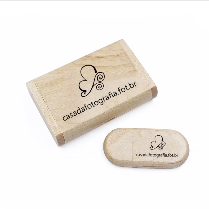 10개입/세트 무료 로고 인쇄 나무 USB 2.0 우드 USB 플래시 드라이브 펜드라이브 4GB 8GB 16GB 32GB 64GB 메모리 스틱 웨딩용 도매