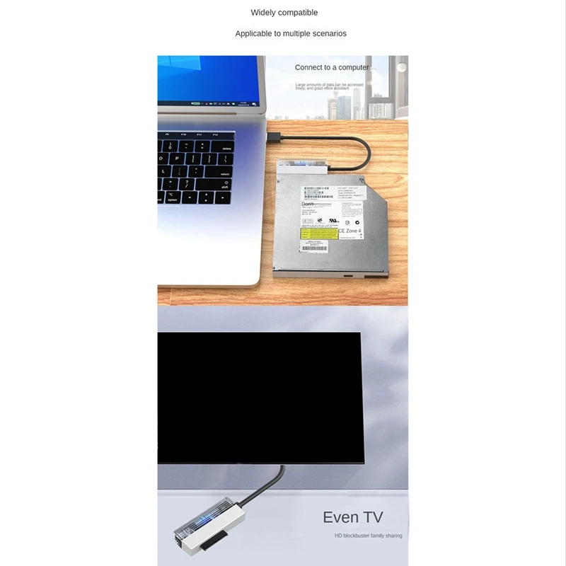 SATA to USB 2.0 어댑터 케이블, SATA to USB 2.0 어댑터, 노트북 CD-ROM DVD-ROM, ODD 어댑터 변환기, USB2.0 에서 6P + 7P