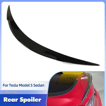 Spoiler Posteriore per Auto in Fibra di Carbonio Completa per Tesla Model S Sedan 2014-2023, Alettone Posteriore da Corsa, Kit Carrozzeria in FRP