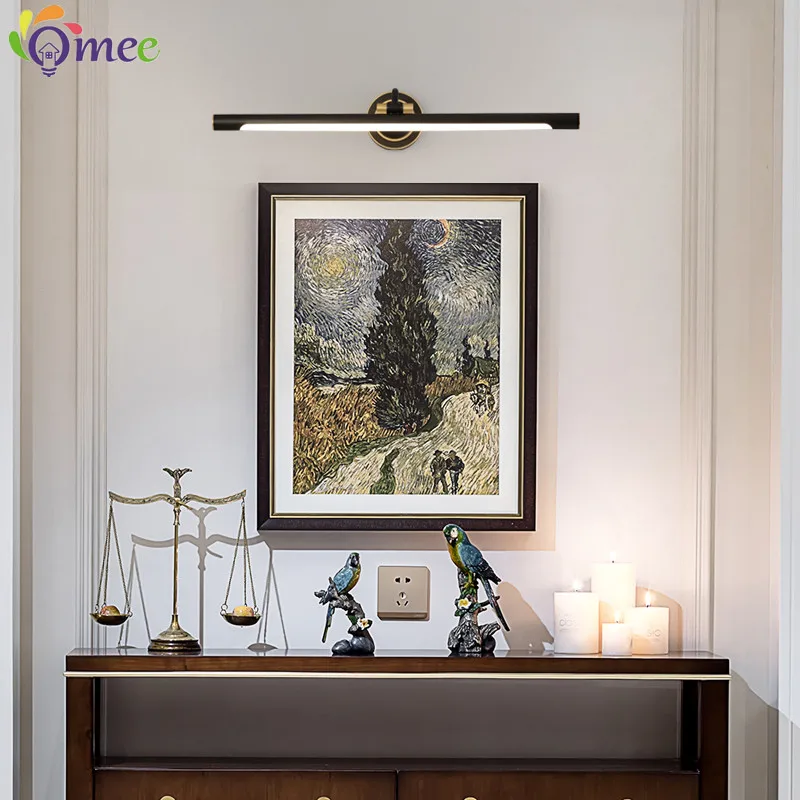 American Led Bathroom Wall Lamp Mirror Lamp Black Bronze Vanity lamps For Home Modern Indoor Wall Sconces Lighting Fixture Makeu