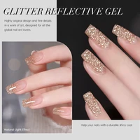 15ml Champagne Gold Sliver Reflective Glitter Gel Nail Polish Varnish Semi Permanent Soak Off UV Gel For Manicure Art 4