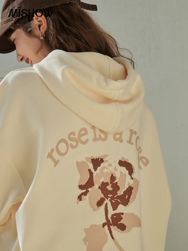 mishow【-rose-series-】soft-sweater-hooded-top-for-women-2023-autumn-rose-letter-printing-loose-female-casual-pullovers-mxc41v0004