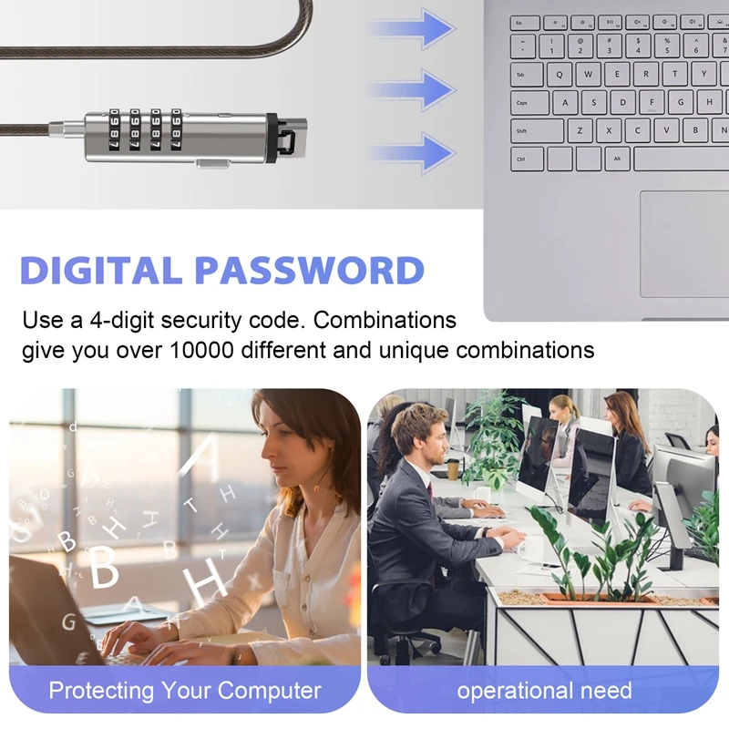 4 Digital Universal Lock USB Laptop Security Cable Lock For Computer,laptop lock