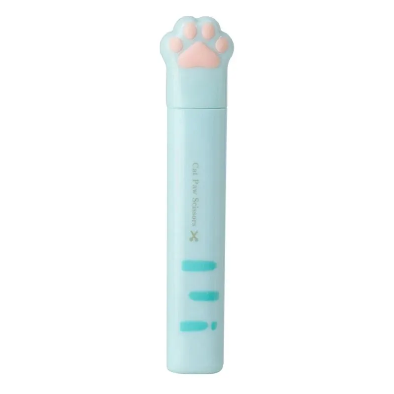 Correction Tape Scissors Utility Knife Ruler Cute Cat Paw Stationery Set Kawaii School Supplies for Cat Lovers 4 Pcs stationery set