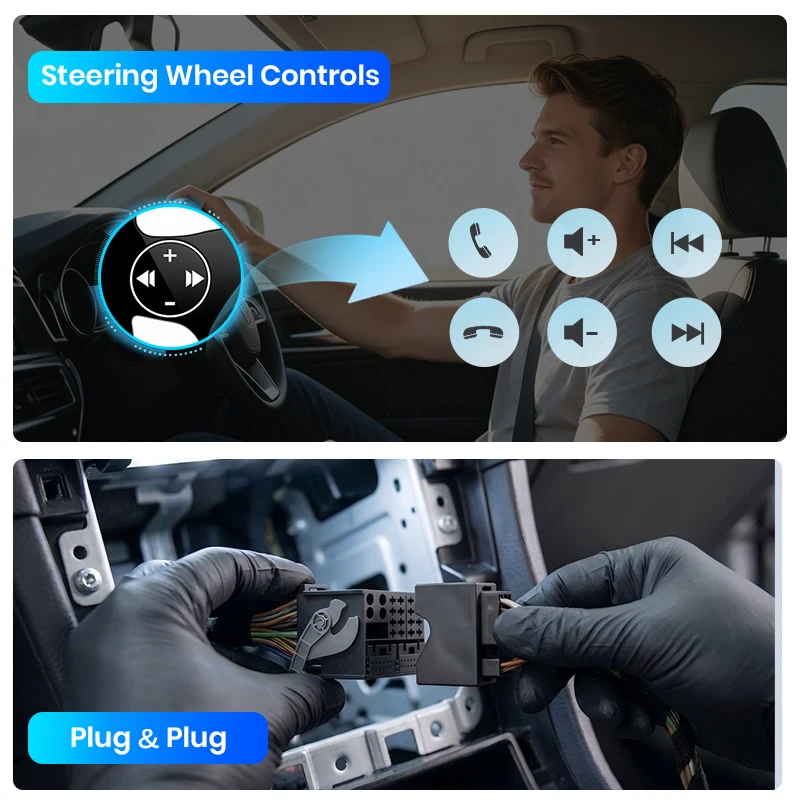 Radio para Auto Junsun de 7 Pulgadas para Audi A3 8P S3 RS3 2003-2012, CarPlay, Android Auto, FM, RDS, DSP, BT, GPS, Navegador, SWC, Pantalla Táctil HD IPS, Reproductor Multimedia Plug & Play, Llamadas Manos Libres, Unidad Principal con Estilo Original del Auto 4