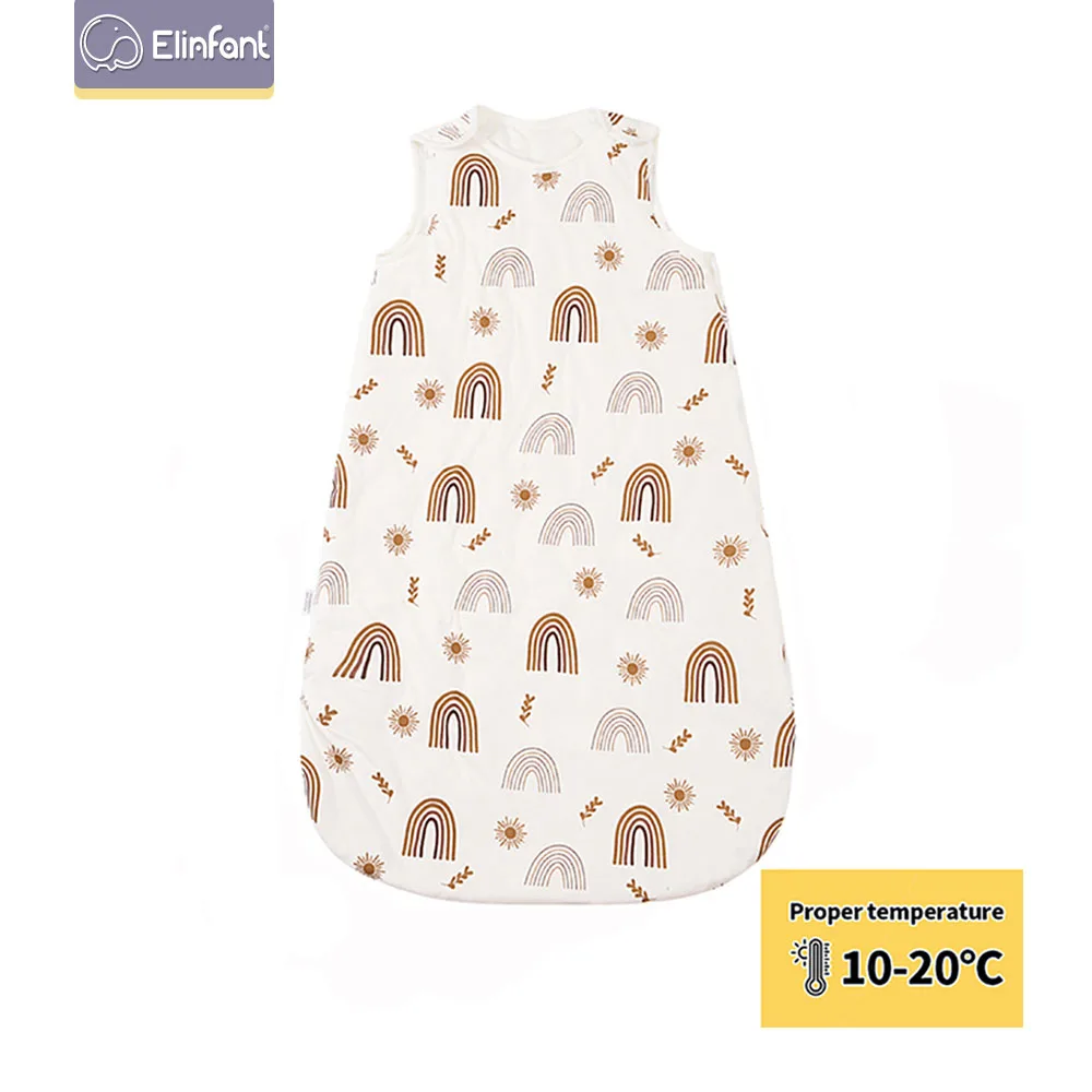 Elinfant Sleeveless Soft Newborn Baby Sleeping Bag Bamboo Cotton Warm