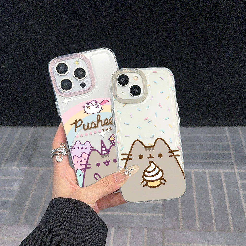 Cartoon Donut Pusheen Cat Phone Case Back Cover