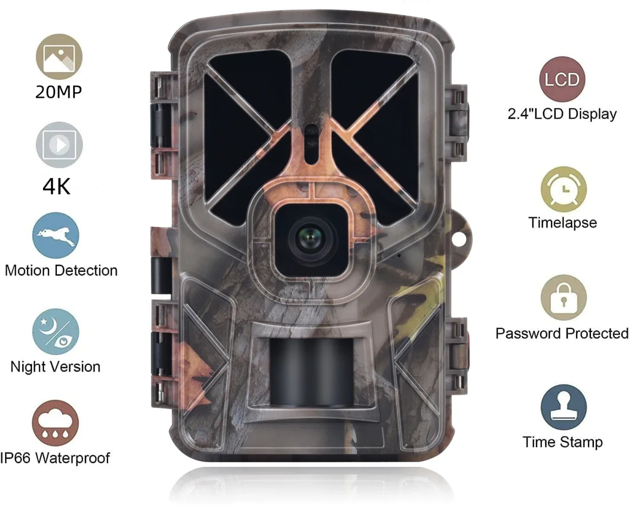 

Outdoor HD 4k 50MP Infrared Low Glow Arction Camera Trail Game Night Vision Waterproof Hunting Wildlife Photo Trap Cam