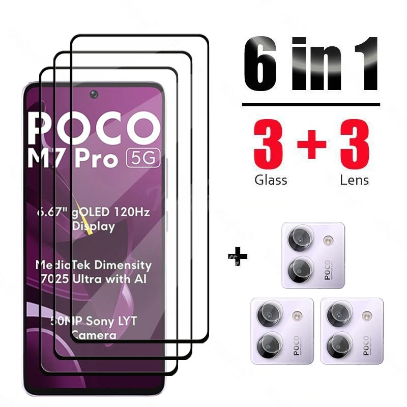 6-in-1 Premium Tempered Glass Screen & Camera Protector Set