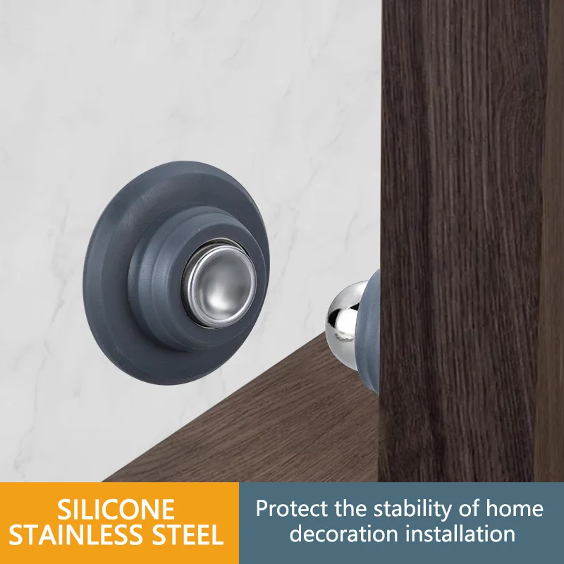 Silicone Door Stopper Silicone Door Suck Hotel Household Strong Magnetic Strong Mute Door Touch Anti-collision Stall Stopper