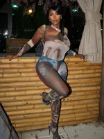 Erica Mesh Full Sleeve O-neck Pant Set 1