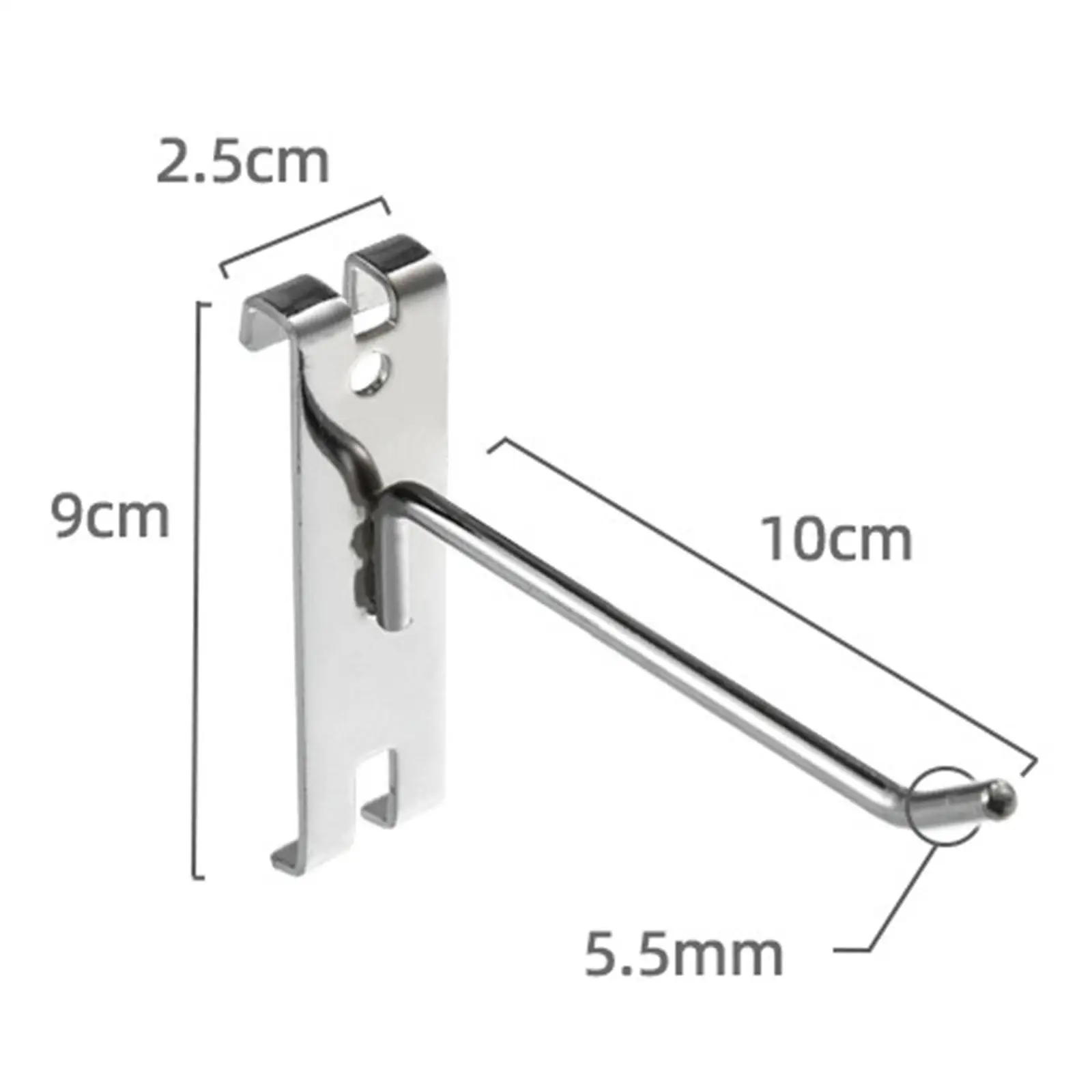 5 Pieces Wall Hooks Wall Grid Accessories Metal Multi Use Display Hooks for Grid Wall for Home Backyard Workplace , silver 25cm 6