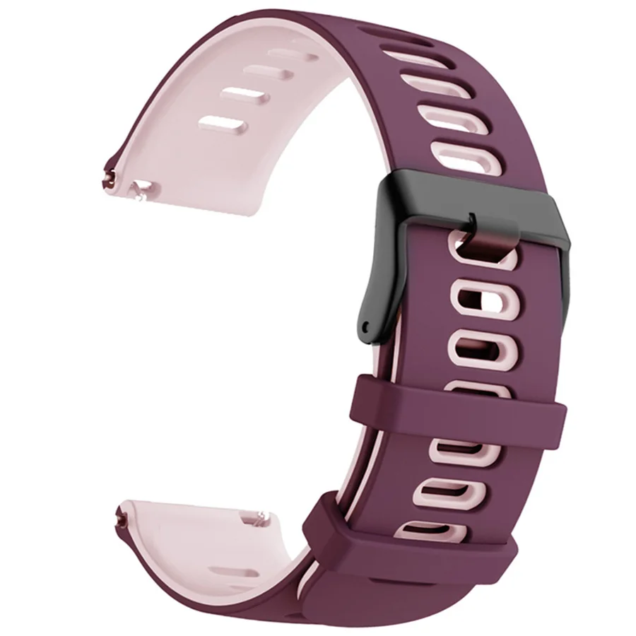 Silicone Sports Strap for Smartwatches - 20/22mm Adjustable Band in Various Colors