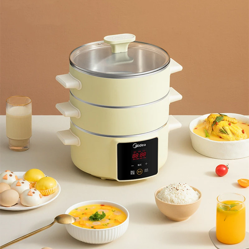 Midea1300W Electric Steamer Multifunctional Household Three layer