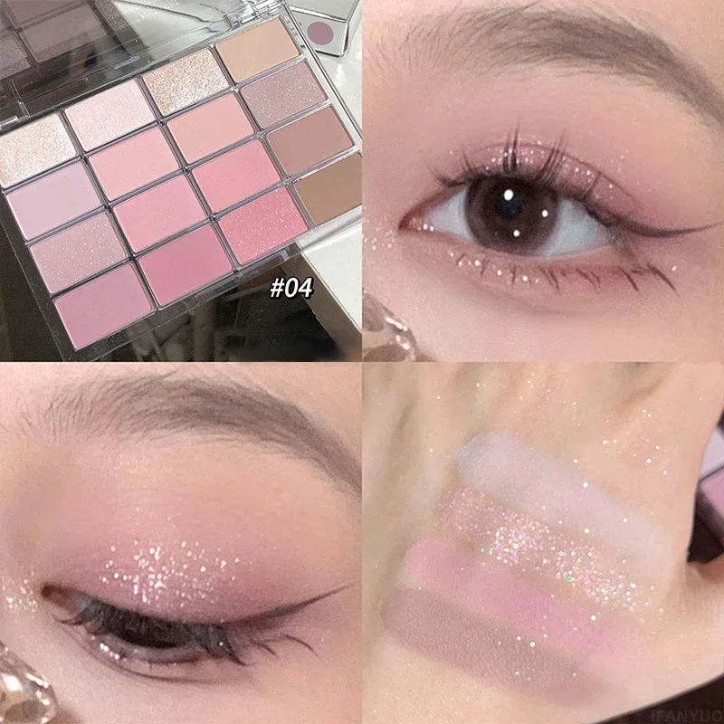 20-Color Korean eyeshadow palette matte pearlescent low saturation long lasting brown pink glitter eye shadow eye makeup palette eye shadow plate