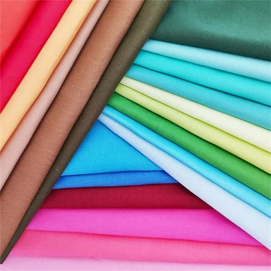50-Piece Solid Color Quilted Cotton Fabric Set - Pre-Cut Squares for DIY Crafting and Sewing
