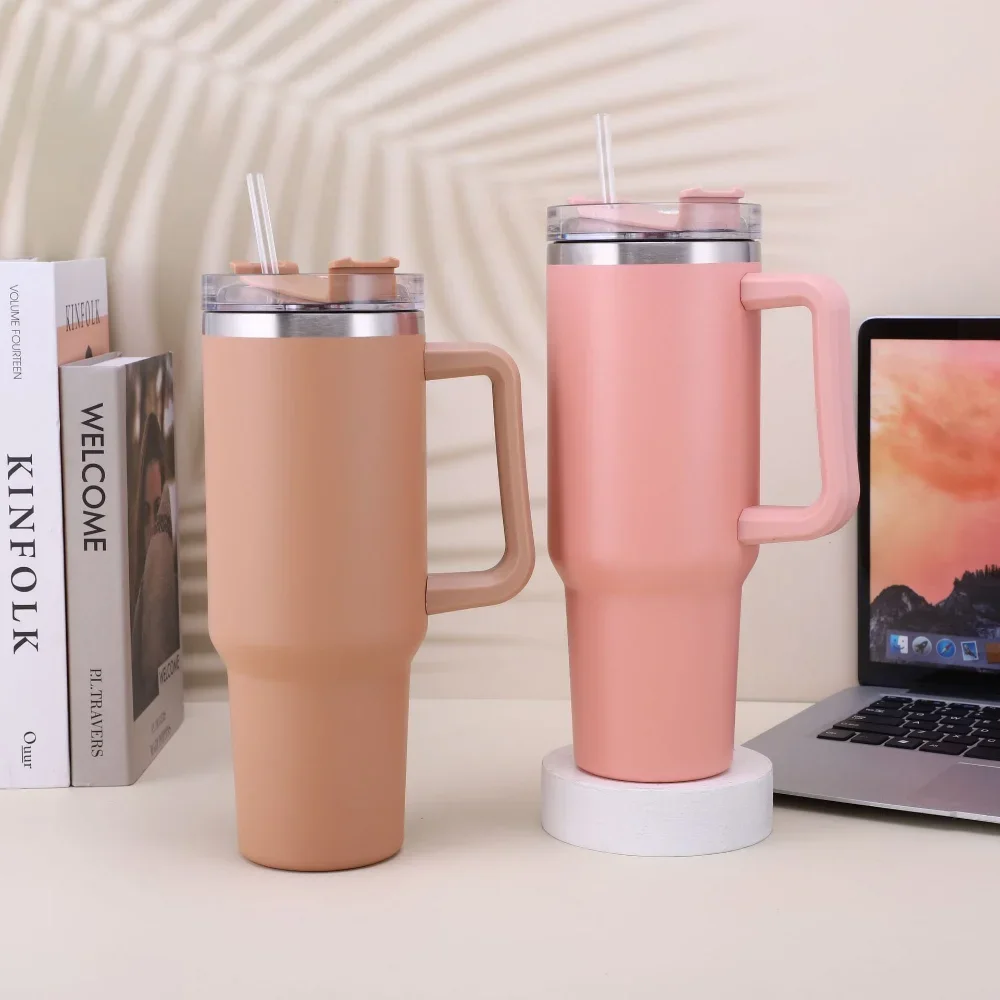 40oz Leopard Stainless Steel Insulation Cups Portable Car Water Cup with Lid Straw Ice Cold Insulation Forwater Mug Beer Cup