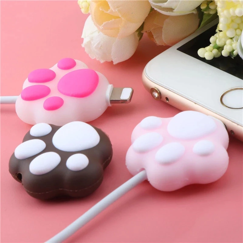 Cable Protector Cat Paws Charger Protector Cable Winder Organizer Data Line Cord Protective Cover For iPhone cable protector cable wire protector cable organizer charger protective cover charger protector charger protective case