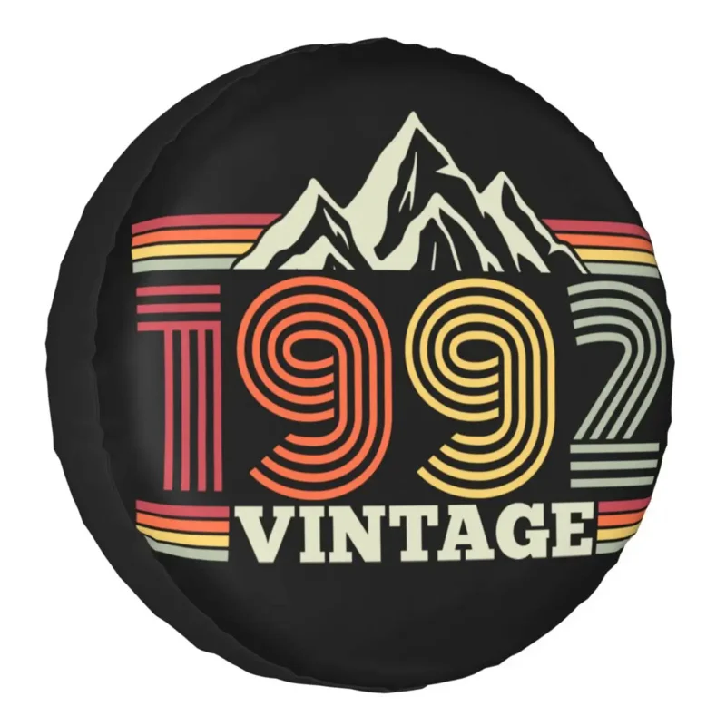 

Vintage 1992 Birthday Mountains Spare Tire Cover for Jeep RV SUV 30th Years Old Car Wheel Protector Covers 14" 15" 16" 17" Inch