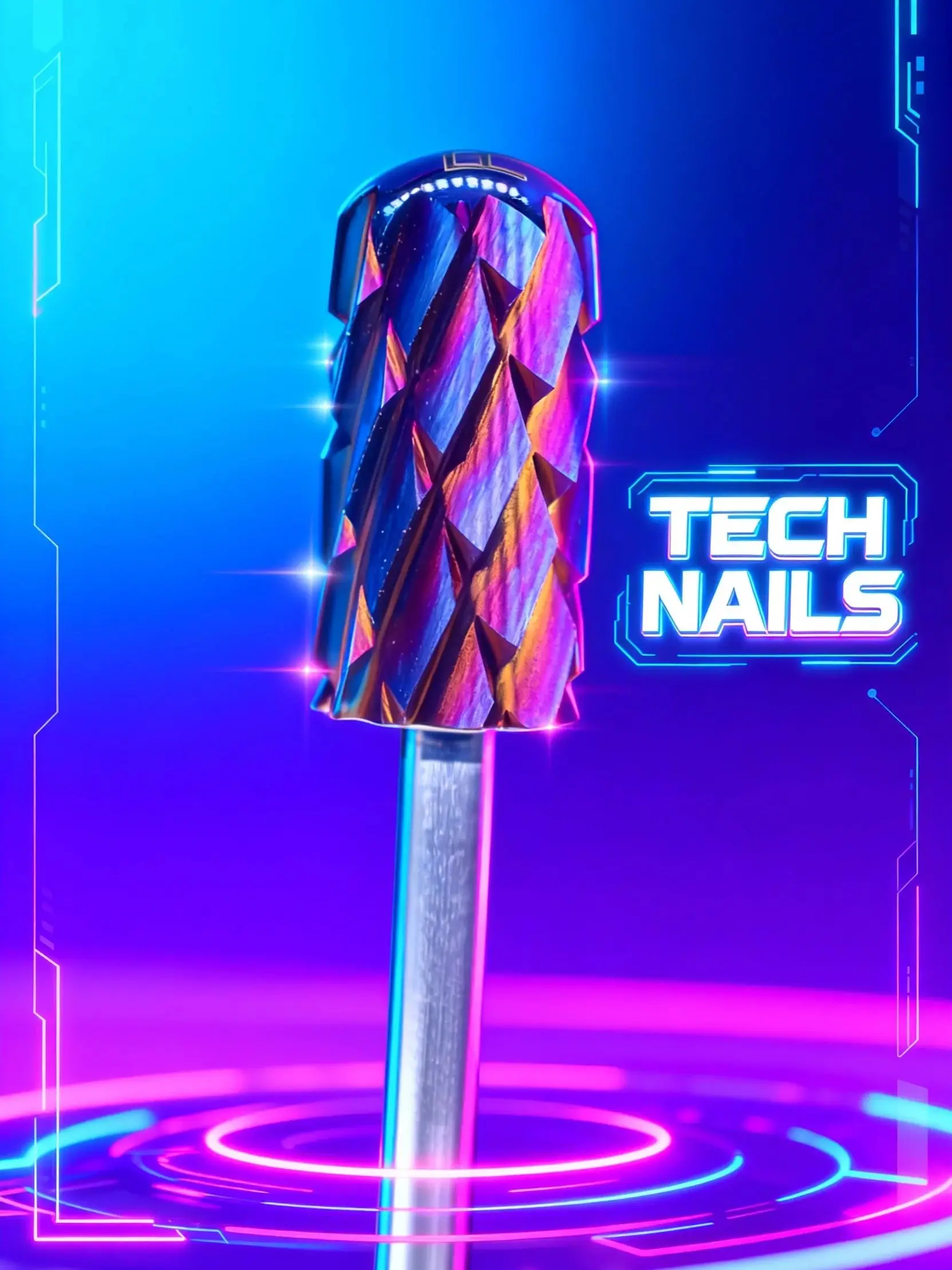 RolinStar Beidseitiger 6,6 mm Lila Großer Runder Hartmetall-Nagelbohrer und Bester Entferner für Pulver und – Detail 1