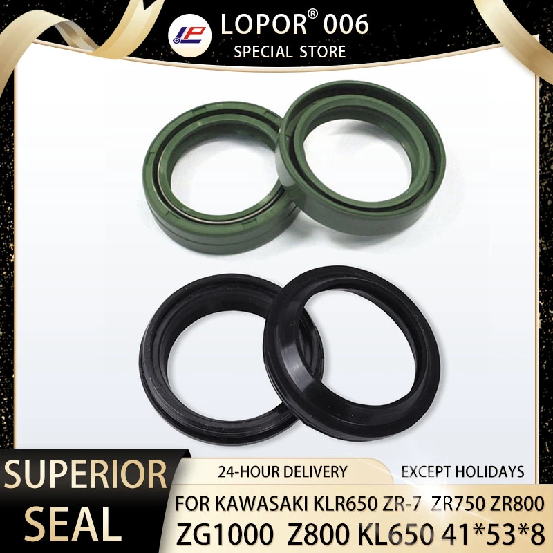Front Fork Oil Dust Seal Pair 38x50mm For Kawasaki KLR650, KL600, KL650B 1984-2003 - Motorcycle Fork Seal Replacement