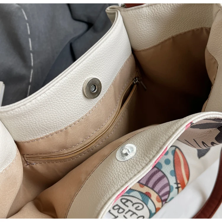 سعة كبيرة بو الجلود حقيبة الكتف للنساء ، تحمل الكر...