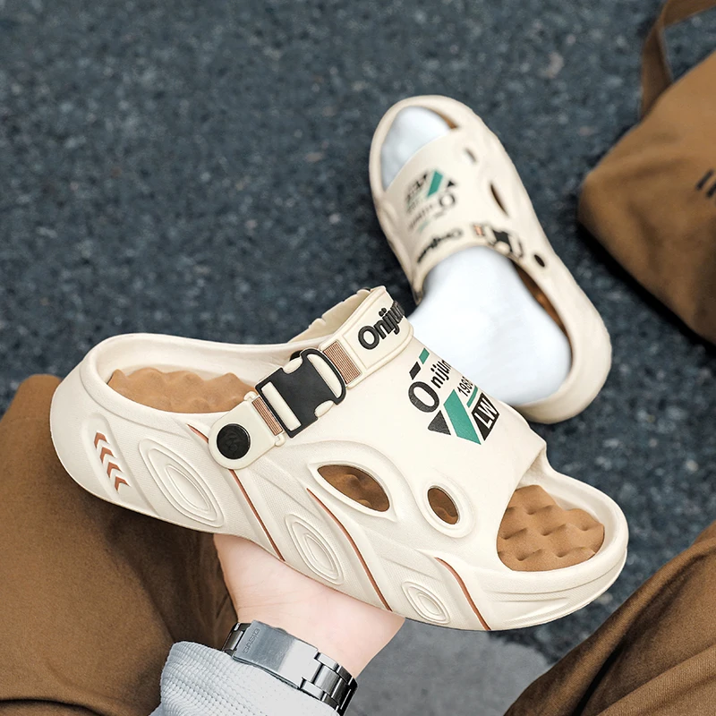 الصيف الرجال نِعال تدليك داخلي في الهواء الطلق الص...