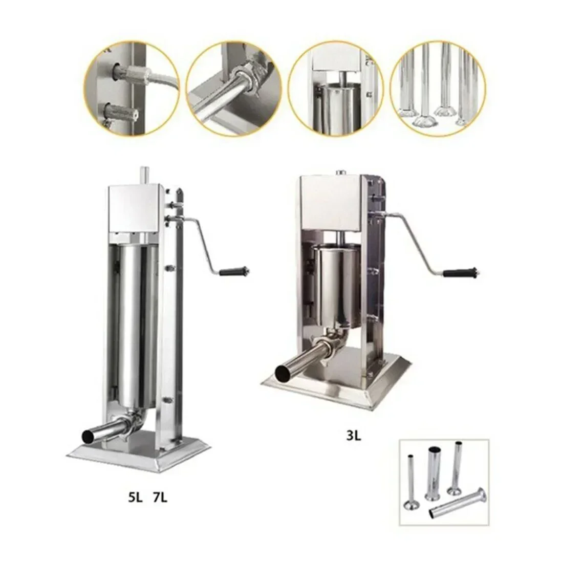4pcs Pork Ham Stuffing Tubes Meat Grinder Making Funnel Stuffer Filling Tubes Homemade Kitchen Sausage Maker Nozzles Spare Parts sausage stuffer,meat grinder parts