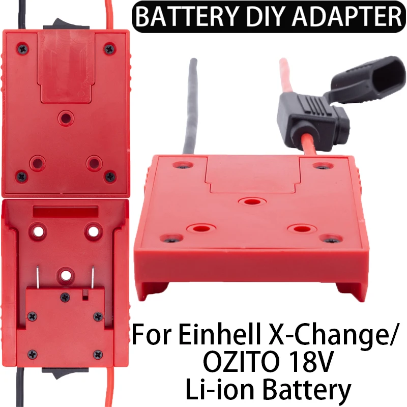 For Einhell/X-Change/OZITO 18V Li-Ion Battery Adapter Performancer Connector 14AWG DIY Adapter for Foy Machines, Cars with Fuse