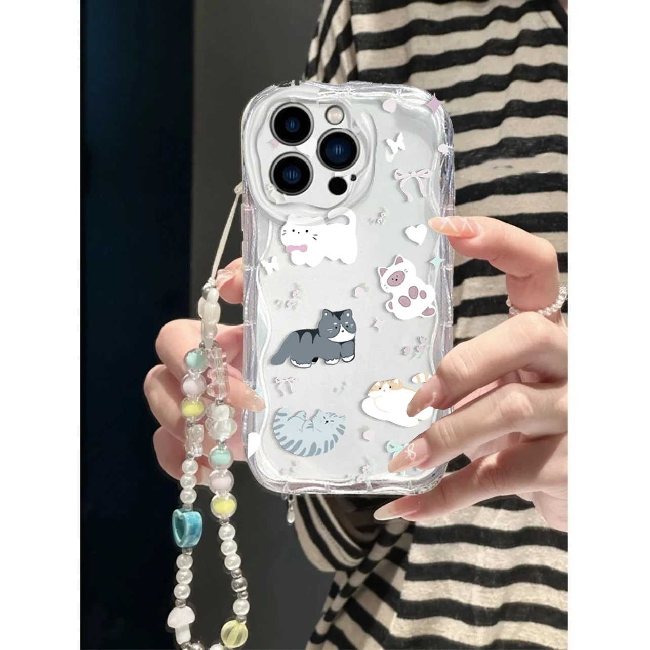 Charming Cat Wristband Bow Bracelet Phone Case