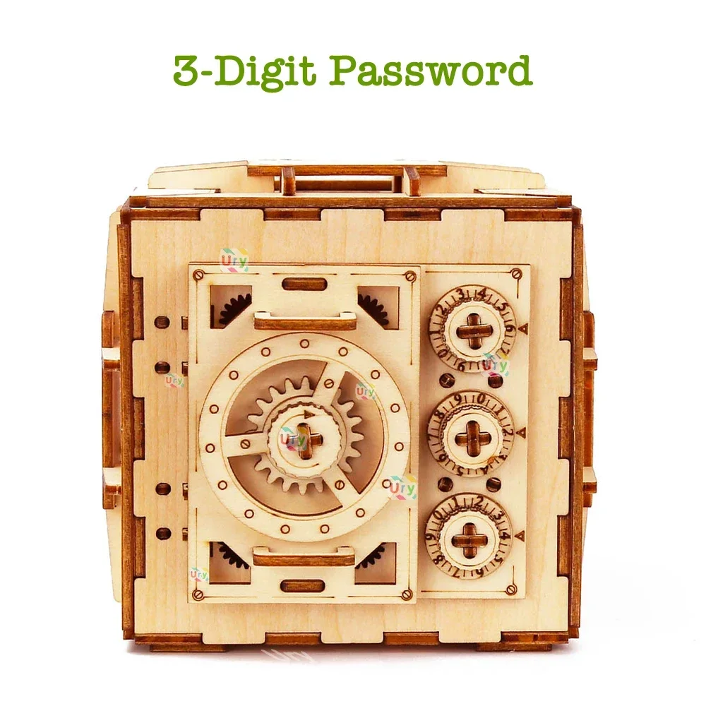 3D Wooden Password Treasure Money Box – DIY Puzzle 3