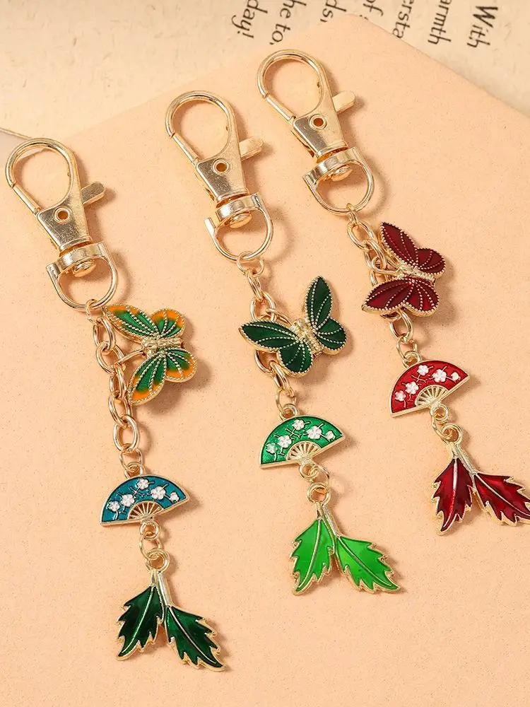 Aihua Schlüsselanhänger, modisch, niedlich, Schmetterling, Blume, Blatt, Schlüsselanhänger, Ringe für Damen und Herren, Tasche, Rucksack, Hosenkette, Schmuck, Geschenke – Detail 1