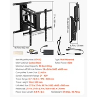 SucceBuy Motorized TV Wall Mount for 32 to 55/65/70 Inch Adjustable TV Mount Bracket w/ Max VESA 24 x 16/24 in Up to 88-132 lbs - Image 6